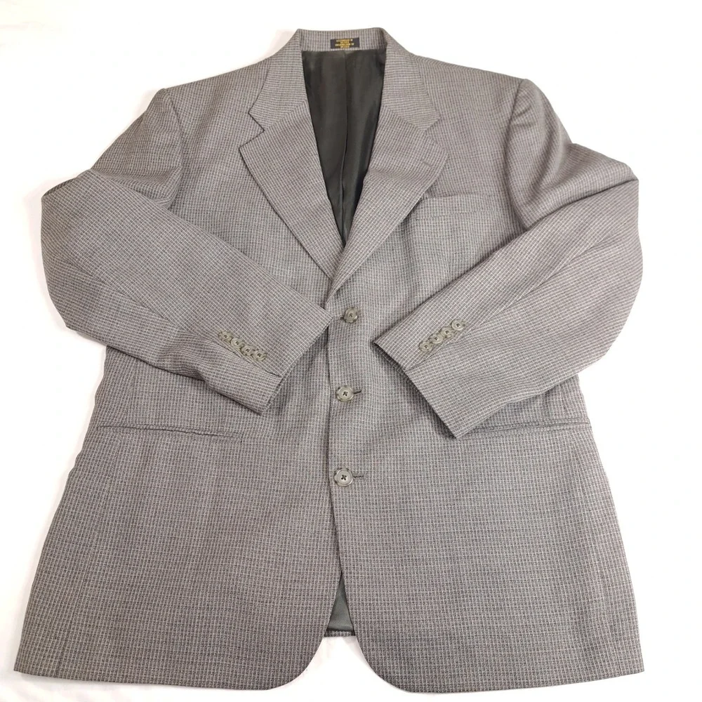 Stafford Men's Three‎ Button Executive Blazer Suit Jacket Sport Coat Gray 44R